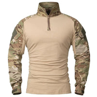 Chemise de Combat Airsoft en Coton à Manches Longues, Poches de Manche et Poignets Réglables, 8 Coloris