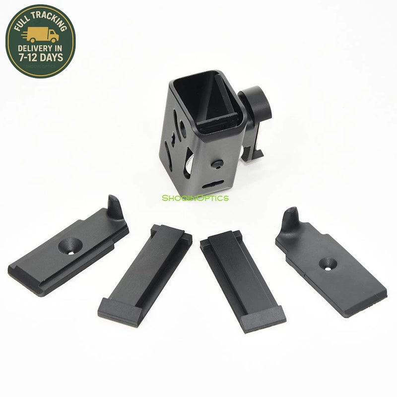 Porte-Chargeur IPSC Aluminium Réglable à 360°, pour Pistolet, Noir ou Orange, vue 3
