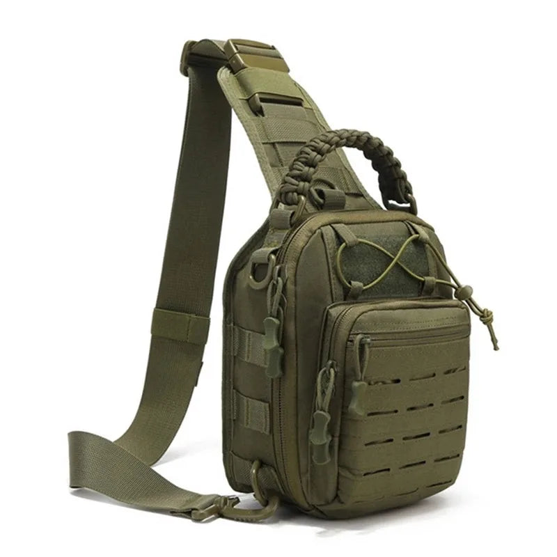 Sac Bandoulière Tactique à Découpe Laser MOLLE, Poignée Tressée, 7 Coloris, vue 11