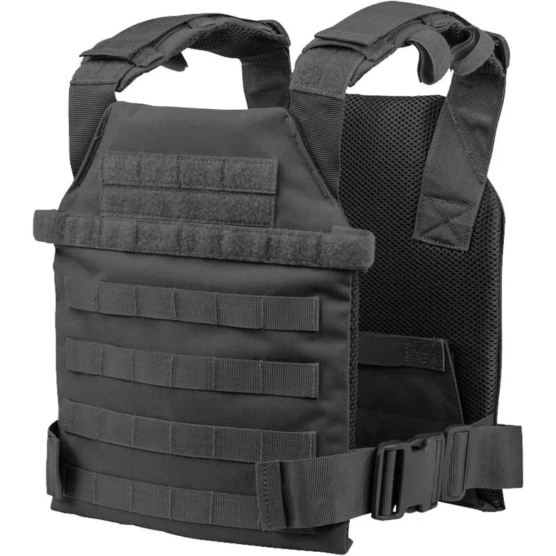 Gilet Tactique Porte-Plaques MOLLE en Nylon, Ceinture Réglable de 81 à 132 cm, Quatre Coloris