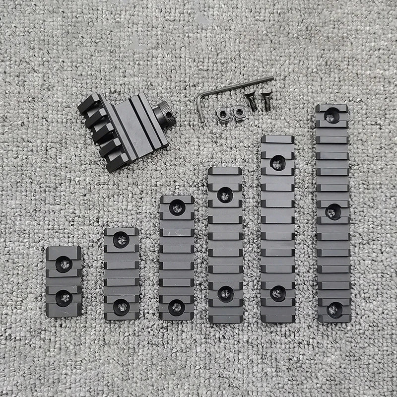 Section de Rail Picatinny 21 mm pour Garde-Main M-LOK, Noire, 3 à 13 Fentes, vue 2