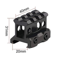 Rehausse de Rail Picatinny 31 mm en Aluminium Noir avec Rail Supérieur