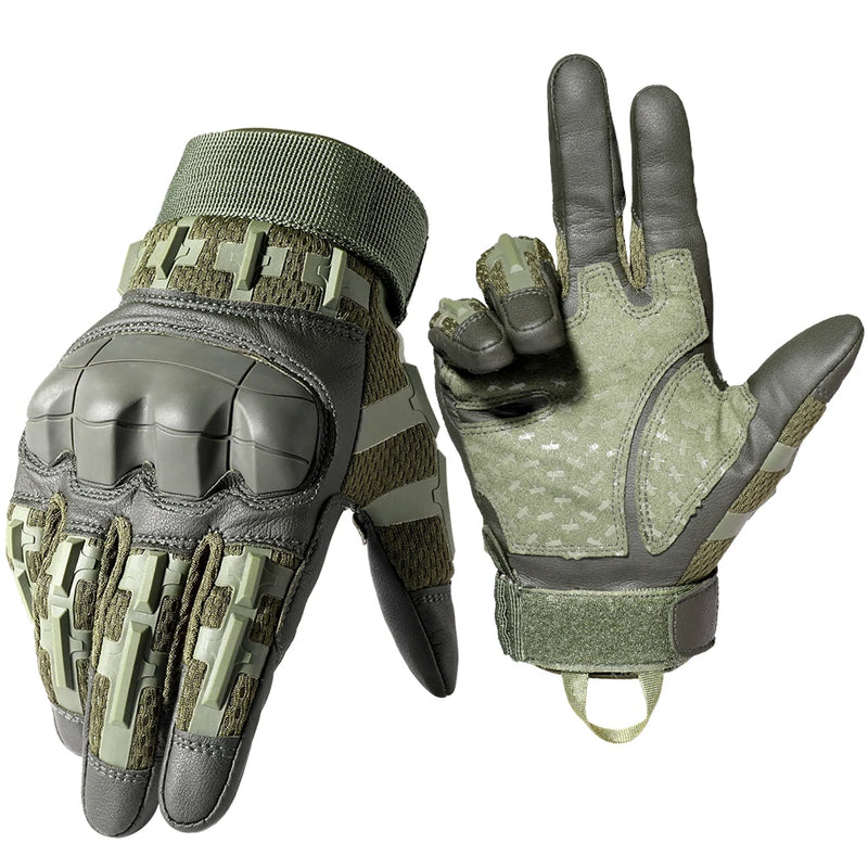 Gants Tactiques à Coque Rigide sur les Phalanges, Paume Siliconée et Bouts de Doigts Tactiles, 3 Coloris, S à XL