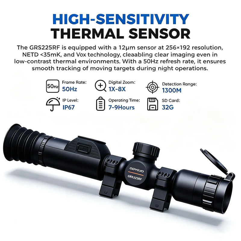 Lunette Thermique 256x192, Zoom 1-8x, Écran OLED, Télémètre Laser en Option, vue 2