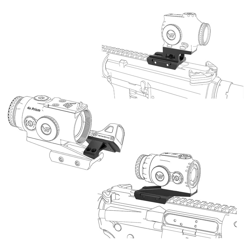 Montage Picatinny pour Viseur Compact, Rehausse en Porte-à-Faux ou Version Basse, vue 2