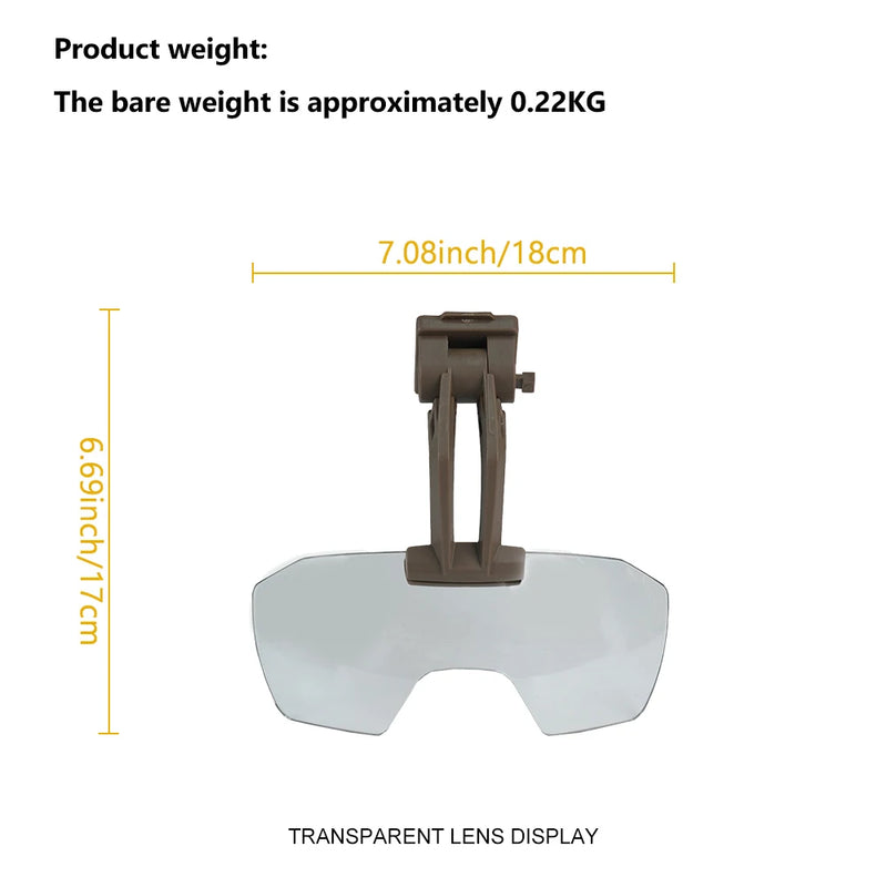 Lunettes Visière Rabattables pour Casque Airsoft, Verre Transparent ou Teinté Marron, vue 6