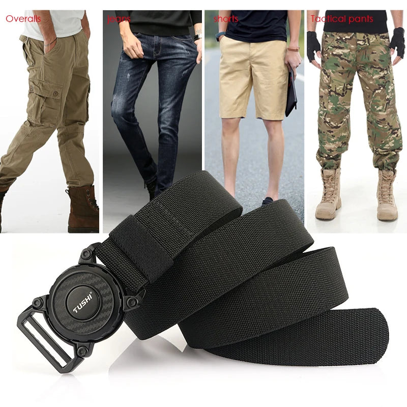 Ceinture Tactique Élastique Nylon, Boucle Rotative en Zinc, 125 cm, vue 6