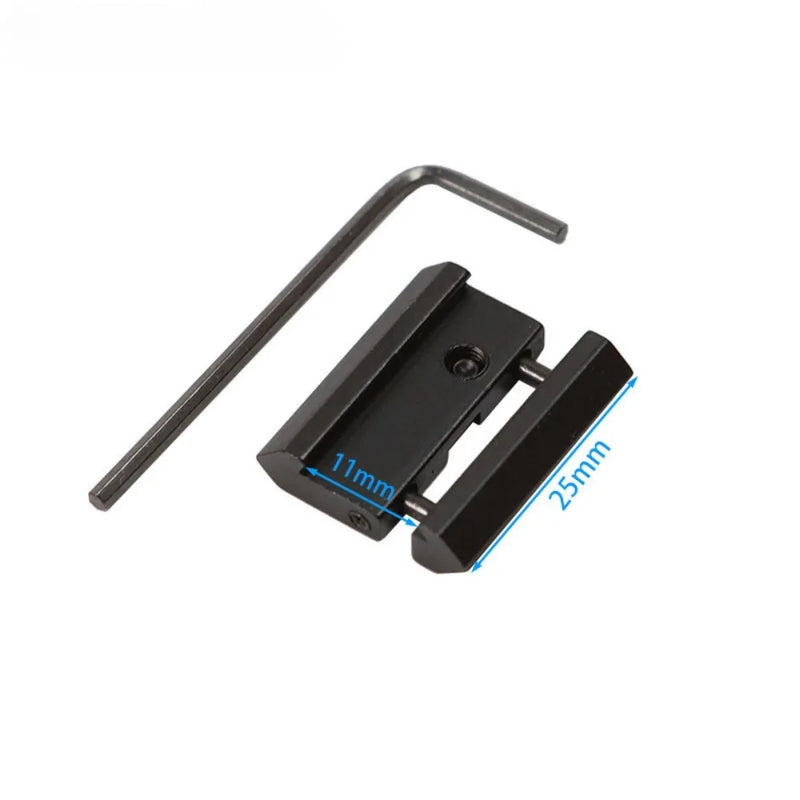 Adaptateur de Rail 11 mm vers Picatinny, Aluminium Noir, 1 ou 2 Pièces, vue 2