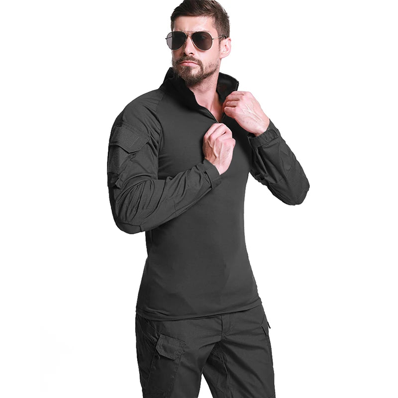 Chemise de Combat Ripstop à Col Montant et Demi-Zip, Homme, 5 Coloris, vue 2
