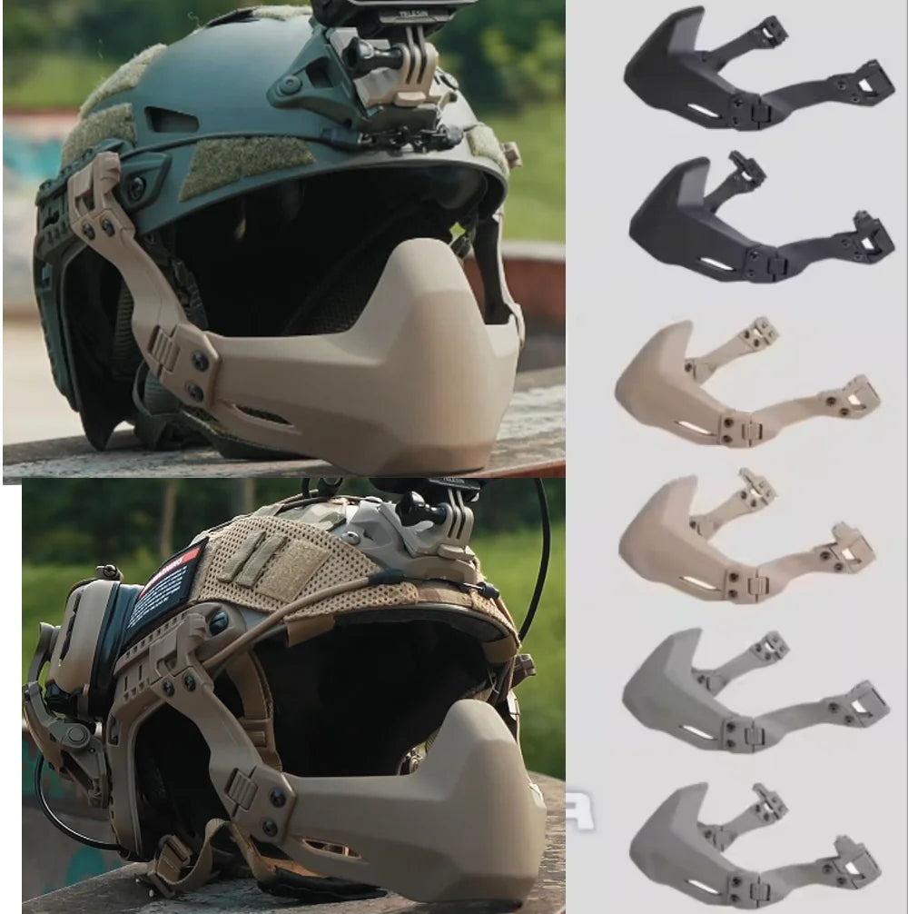Demi-Masque Airsoft Pliable pour Casque Tactique, Noir, Beige Sable ou Vert Foliage