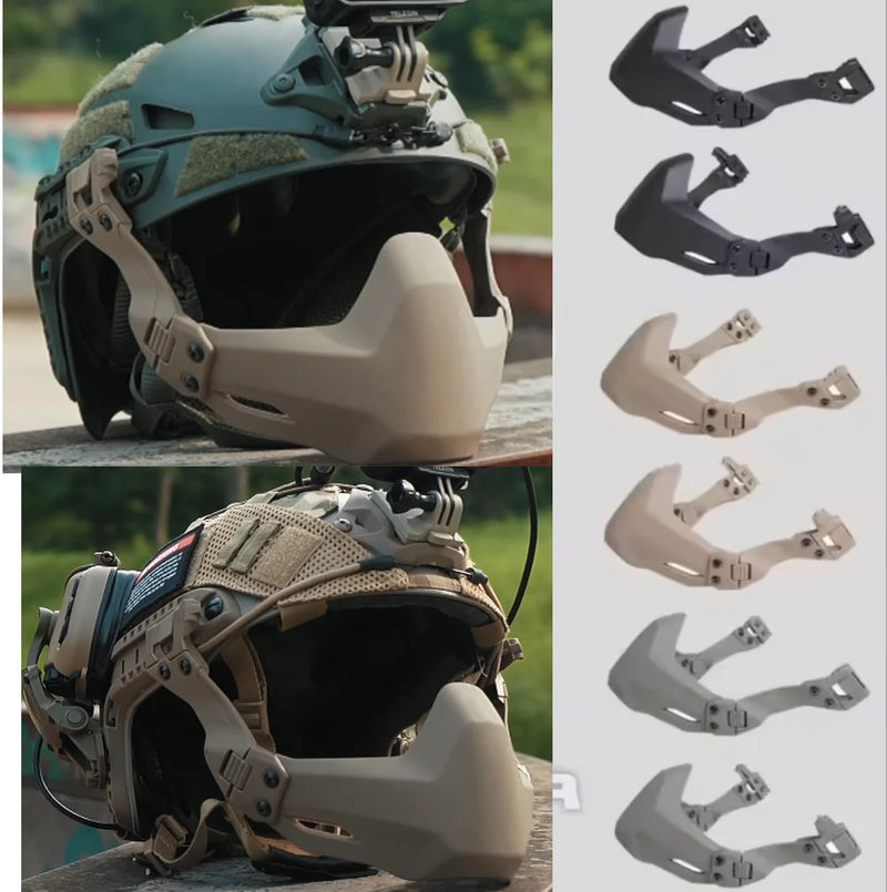Demi-Masque Airsoft Pliable pour Casque Tactique, Noir, Beige Sable ou Vert Foliage