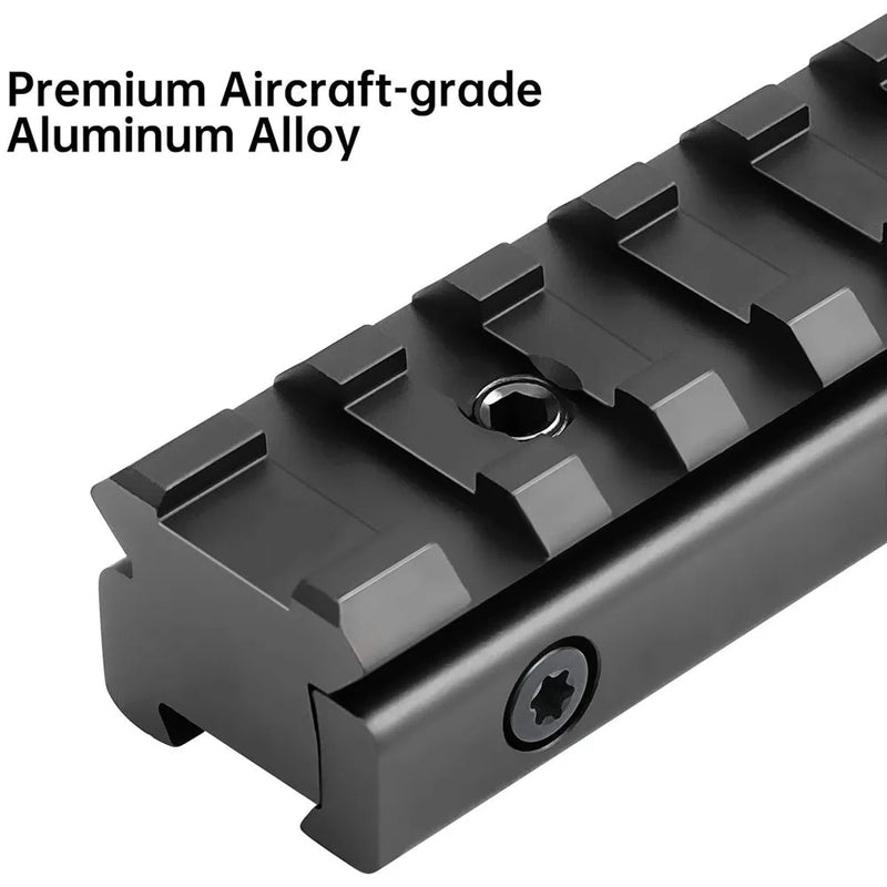 Rehausse de Rail 11 mm vers Picatinny 21 mm, 9 Fentes, Aluminium Noir, 1 ou 2 Pièces, vue 3