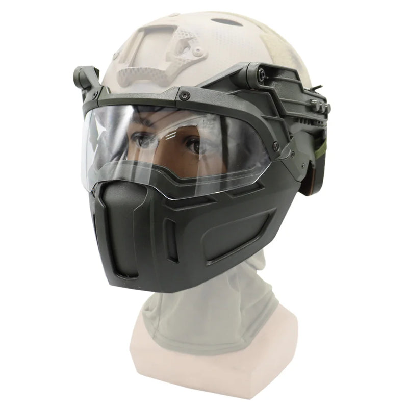 Masque Airsoft pour Casque FAST avec Rails Latéraux, Lunettes Rabattables en Option, vue 8