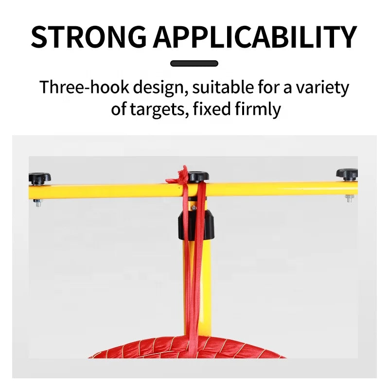 Porte-Cible Tir à l'Arc Pliant en Métal Jaune, Réglable de 64 à 157 cm, vue 4