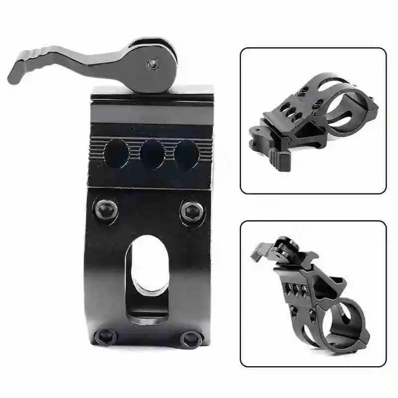 Support de Lampe Torche 25,4 mm pour Rail Picatinny, Déport 45°, Vis ou Levier, vue 4