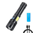 Lampe Tactique Rechargeable USB-C à Zoom, Éclairage COB et Batterie Externe