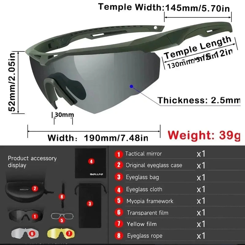 Lunettes de Tir Anti-Buée, 3 Verres Interchangeables, Armature pour Verres Correcteurs, vue 5
