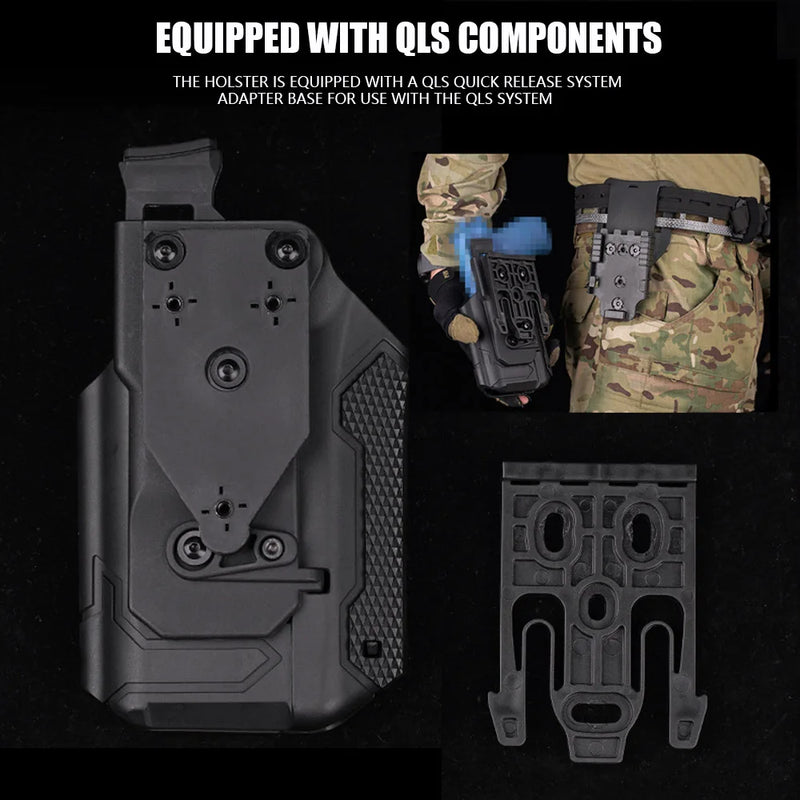 Holster Universel Rigide pour Pistolet Équipé d'une Lampe, Droitier, Verrou de Sécurité, vue 2