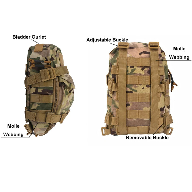 Sac d'Hydratation MOLLE 3 L en Nylon 500D pour Gilet Tactique, 31 x 23 x 11 cm, Cinq Coloris, vue 6