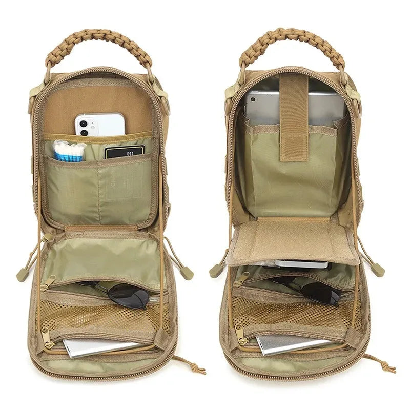 Sac Bandoulière Tactique à Découpe Laser MOLLE, Poignée Tressée, 7 Coloris, vue 5
