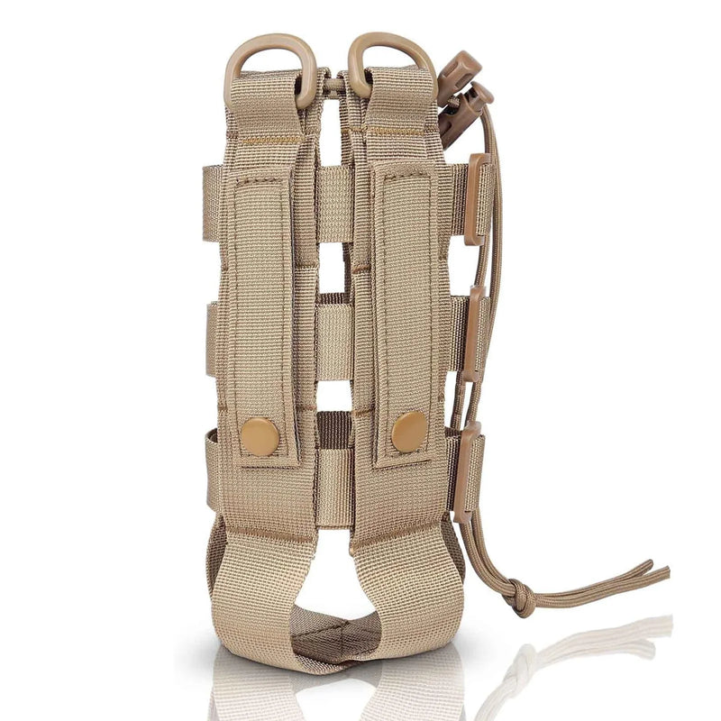 Porte-Gourde MOLLE en Nylon à Diamètre Réglable, Cordon de Serrage et Trois Boucles, 3 Coloris