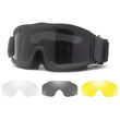 Lunettes Airsoft Tactiques 3 Verres, Cadre TPU Souple, Noir, Vert ou Sable