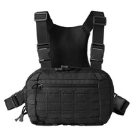Sacoche Holster de Poitrine Tactique en Nylon 600D, Panneau MOLLE, 28 x 18 cm, 3 Coloris, vue 3