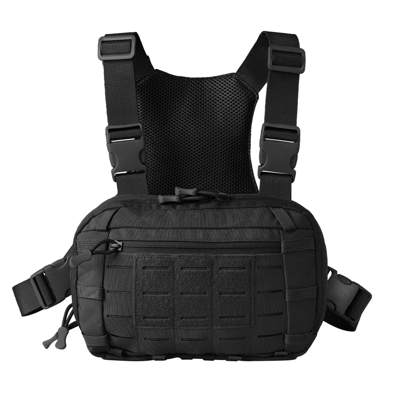 Sacoche Holster de Poitrine Tactique en Nylon 600D, Panneau MOLLE, 28 x 18 cm, 3 Coloris, vue 3