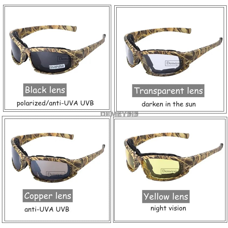 Lunettes de Tir Tactiques à 4 Verres Interchangeables, Monture Noire ou Camouflage, vue 3