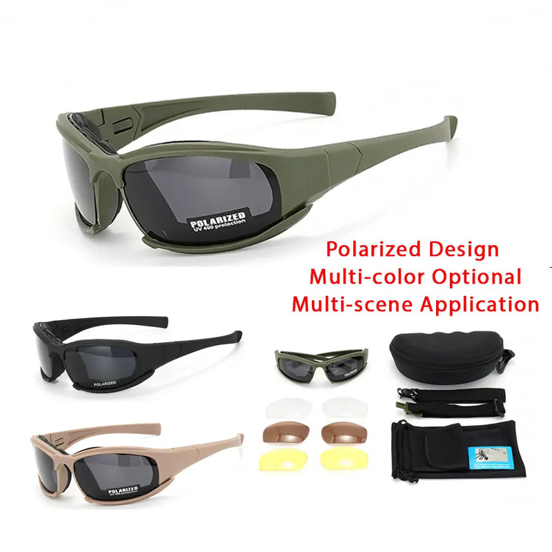 Lunettes Tactiques Polarisées avec Étui, 1 ou 4 Paires de Verres, 3 Coloris, vue 2