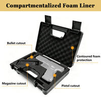 Mallette Arme de Poing Rigide Noire, Compartiments Pistolet et Chargeur, 29,5 x 21,5 cm, vue 4