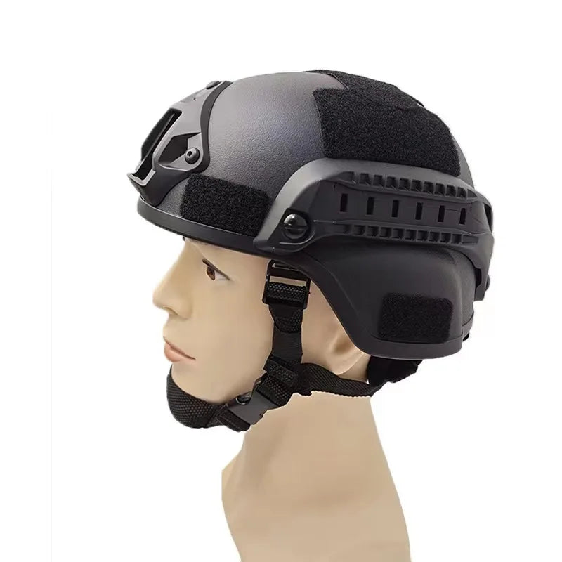 Casque Airsoft Tactique ABS Réglable 56-60 cm avec Rails Latéraux