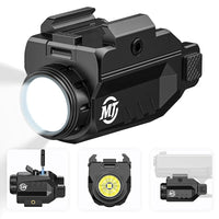 Lampe Tactique de Pistolet 1000 Lumens Rechargeable USB, Rail Picatinny 20 mm ou G-lock, 43 g