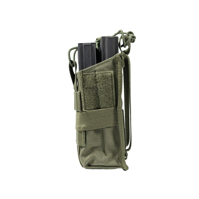 Porte-Chargeur Double Ouvert MOLLE en Nylon 500D Vert Armée, 14 x 8 x 8 cm, vue 4