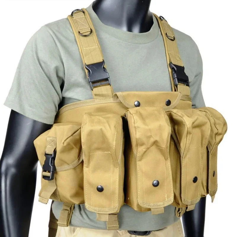 Gilet Tactique Chest Rig pour Chargeurs AK, Nylon 600D, Sept Coloris