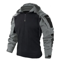 Chemise de Combat Airsoft à Capuche Amovible et Demi-Zip, Homme, 6 Coloris, vue 8