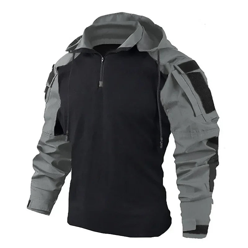 Chemise de Combat Airsoft à Capuche Amovible et Demi-Zip, Homme, 6 Coloris, vue 8