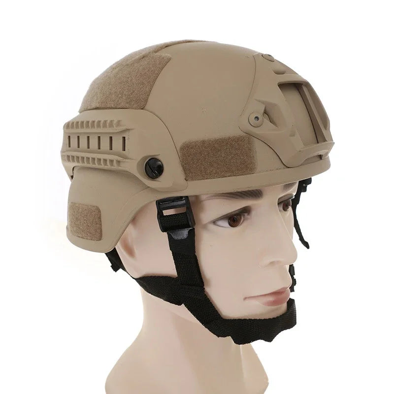 Casque Airsoft Tactique ABS Réglable 56-60 cm avec Rails Latéraux, vue 3