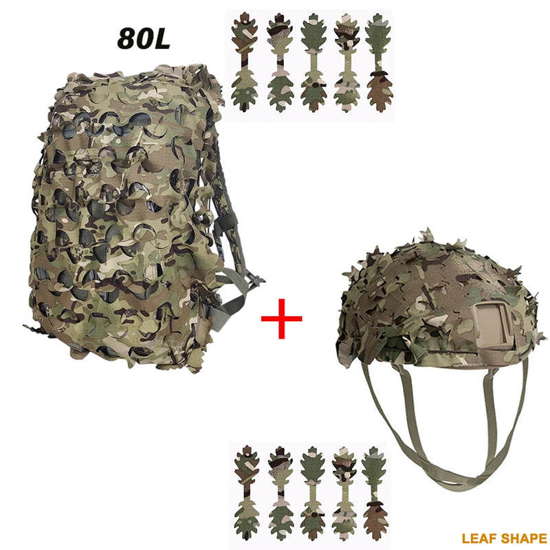 Kit Camouflage 3D pour Casque et Sac à Dos, 60 ou 80 L, vue 16