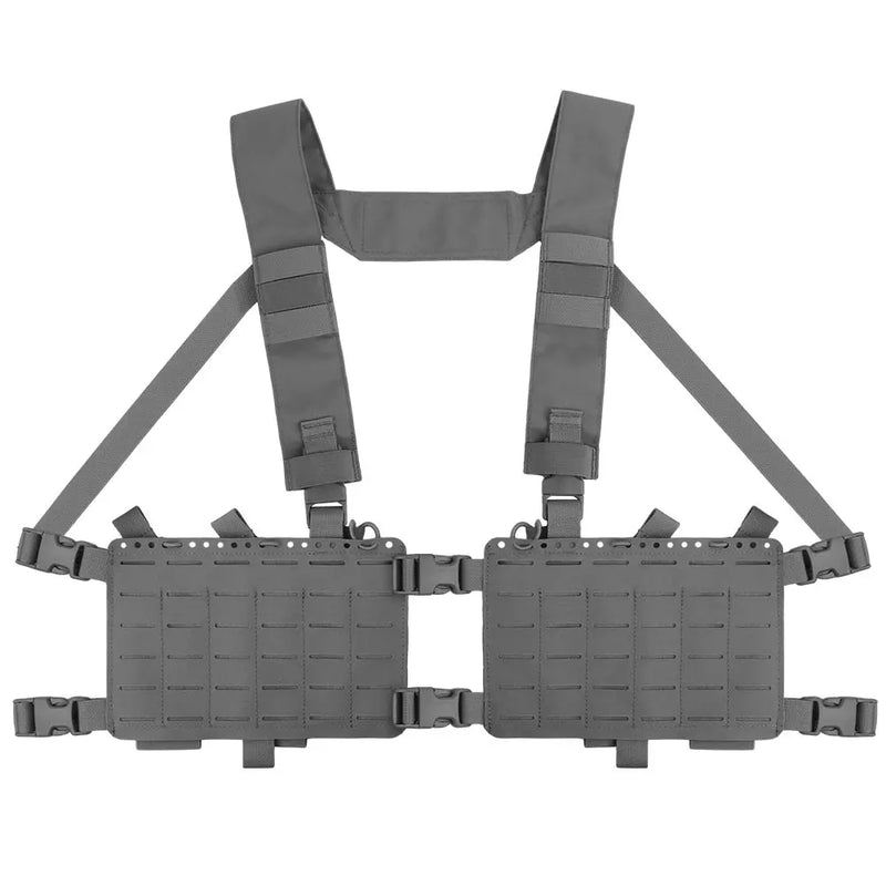 Gilet Tactique Chest Rig à Panneaux Latéraux Séparés, Découpe Laser MOLLE, Nylon, vue 10