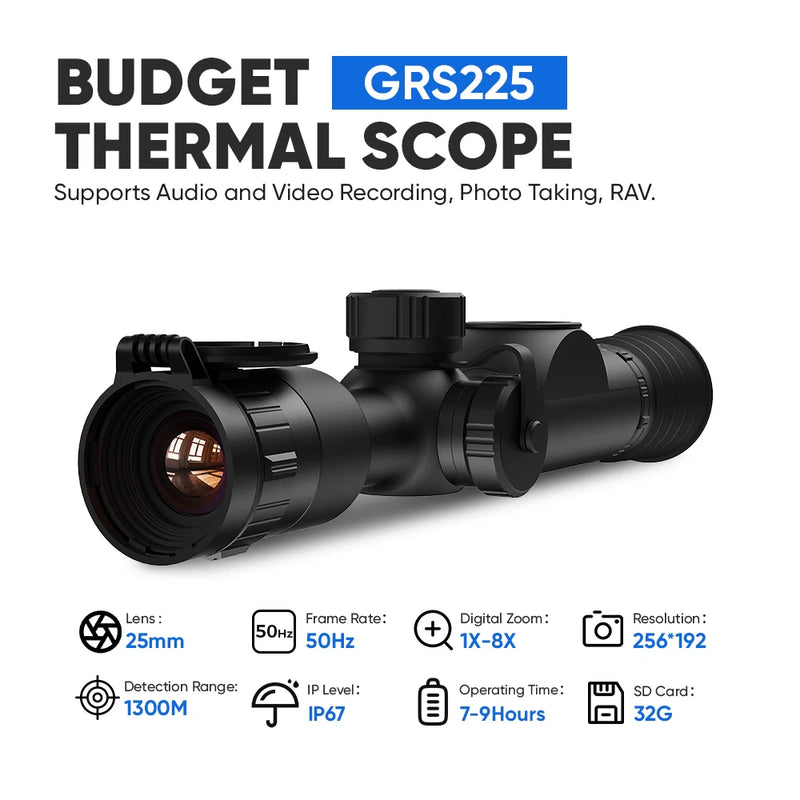 Lunette Thermique 256x192, Zoom 1-8x, Écran OLED, Télémètre Laser en Option, vue 7