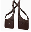 Sacoche Holster Double d'Épaule en Similicuir, Noir ou Marron, Port Discret