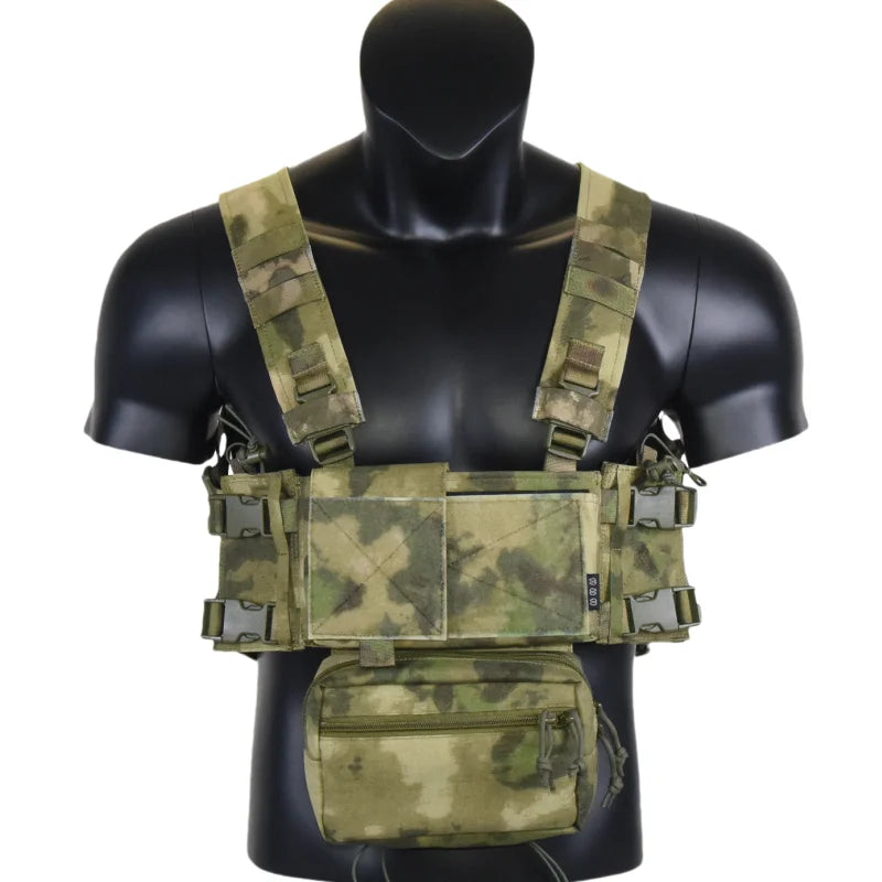 Gilet Tactique Micro Chest Rig Nylon, Poche Pendante et Poches Latérales