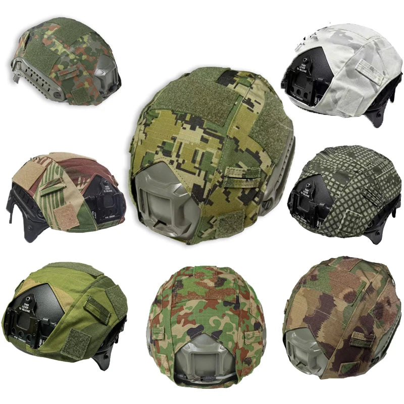 Housse de Casque Tactique Camouflage Type FAST, Taille M, 9 Motifs