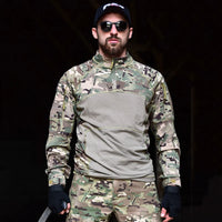 Chemise de Combat Camouflage Stretch à Col Montant et Quart de Zip, Homme, vue 4