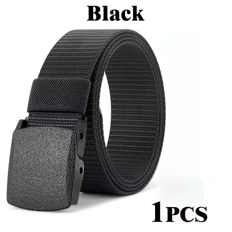 Ceinture Tactique Nylon à Boucle Plastique, 125 cm, Lot de 1, 3 ou 5