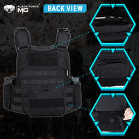 Gilet Tactique Porte-Plaques Nylon 500D avec Deux Placards Amovibles, Taille Unique, vue 2