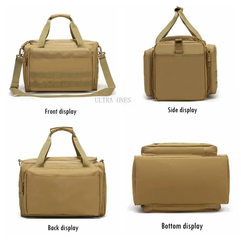 Sac de Tir Tactique Oxford à Cloisons Réglables et Panneaux MOLLE, 36 x 25 x 26 cm, vue 4