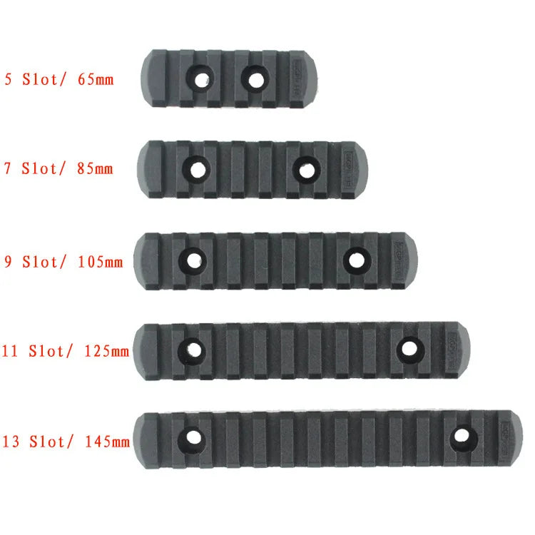 Rail Picatinny 20 mm pour Garde-Main M-LOK et KeyMod, Nylon ou Métal, Rail Seul ou Lot de 5 ou 6 Rails, vue 5
