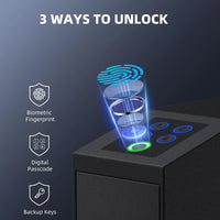 Coffre-Fort Pistolet Biométrique 50 Empreintes avec Éclairage LED, Fixation Murale, vue 3